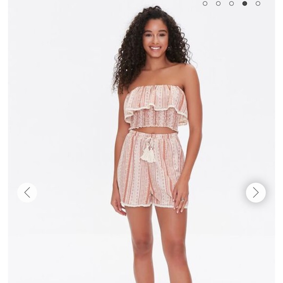 Ornate print tube top and shorts - Picture 1 of 4